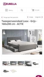 Double bed 160x200, less than 1 year old, 160 cm, Grijs, Ophalen of Verzenden, Zo goed als nieuw