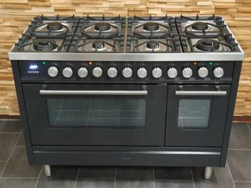 Luxe Fornuis Ilve Boretti 120cm antraciet 8 pits 300 oven beschikbaar voor biedingen
