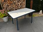 Camping/ tuintafel Blauw wit.Afm 115x68, Ophalen of Verzenden, Gebruikt, Campingtafel