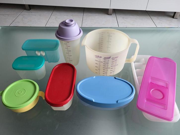 Tupperware, Huis en Inrichting, Keuken | Tupperware, Gebruikt, Overige typen, Blauw, Geel, Groen, Ophalen of Verzenden