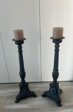 Donkergrijze Kaarsenstandaarden - 78 cm, Huis en Inrichting, Ophalen of Verzenden, Zo goed als nieuw, Grijs, Kandelaar