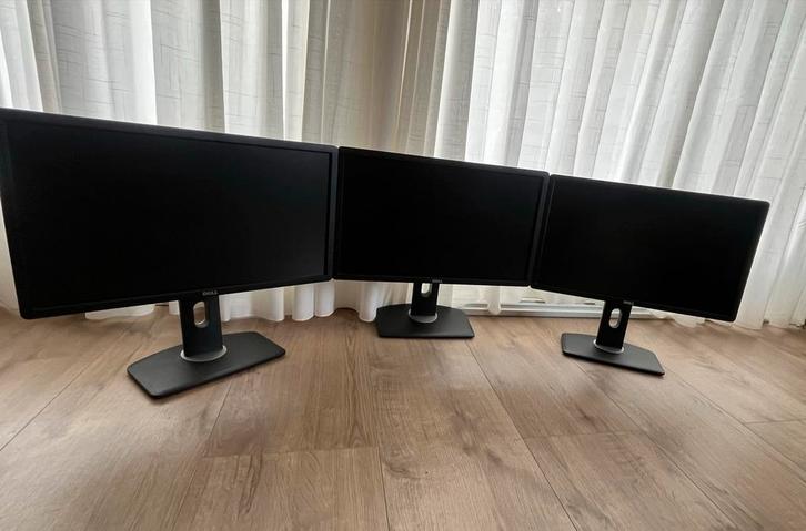 Set van 3 Dell 23"/24" Monitoren - 60Hz, Computers en Software, Monitoren, Gebruikt, 60 Hz of minder, DisplayPort, Gaming, LED
