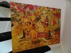 Mooi schilderij uit Indonesie naar Le majeur, Antiek en Kunst, Ophalen of Verzenden