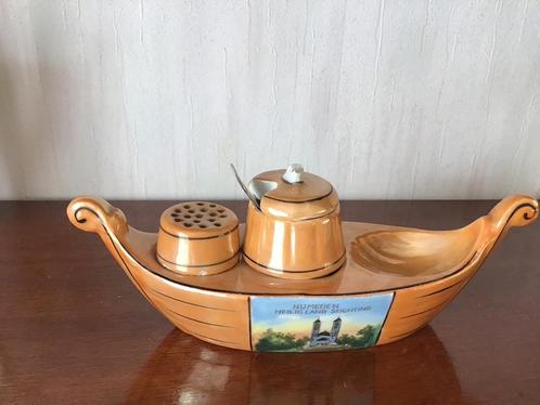 Retro Zout mosterd set van heiliglandstichting, Antiek en Kunst, Antiek | Servies los, Ophalen of Verzenden