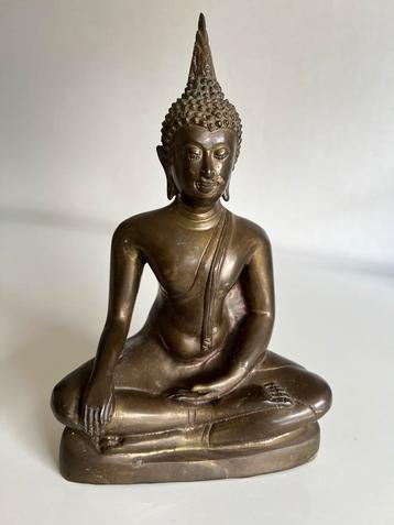 Antieke Zittende Bronzen Budha Boeddha Birma 19e/20e eeuw beschikbaar voor biedingen