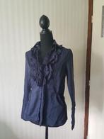 Nieuw romantische nette blauwe blouse met ruches LIV V&D 36, Nieuw, Maat 36 (S), LIV, Verzenden