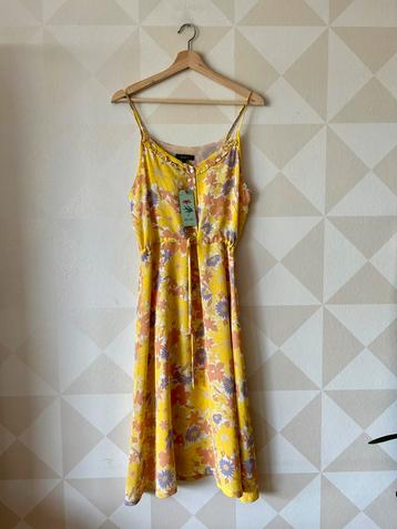 King Louie Mina Dress jurk geel bloemen M/38 NIEUW beschikbaar voor biedingen