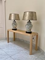 Twee grote handbeschilderde Chinoiserie lampen, Huis en Inrichting, Ophalen, Overige materialen, 50 tot 75 cm, Klassiek