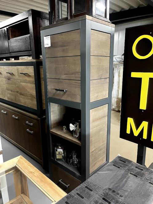 Moderne wandkast walnoot met antraciet, Huis en Inrichting, Kasten | Buffetkasten, Nieuw, 25 tot 50 cm, Ophalen