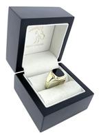 14 Karaat Gouden Heren Zegelring Onyx Klassiek Model, Gebruikt, -, 19 tot 20, Occasion sieraad