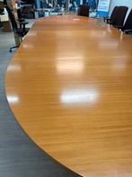 Grote ovale vergadertafel kersen blad, RVS voet, Ophalen, Gebruikt, 200 cm of meer, Vijf personen of meer