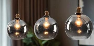 4 hanglampen Smoke mirror glas beschikbaar voor biedingen