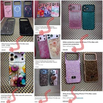 iPhone 17 Pro Max Cases- Prices listed below each case model beschikbaar voor biedingen
