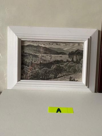 Ingelijste gravures : A + B beschikbaar voor biedingen