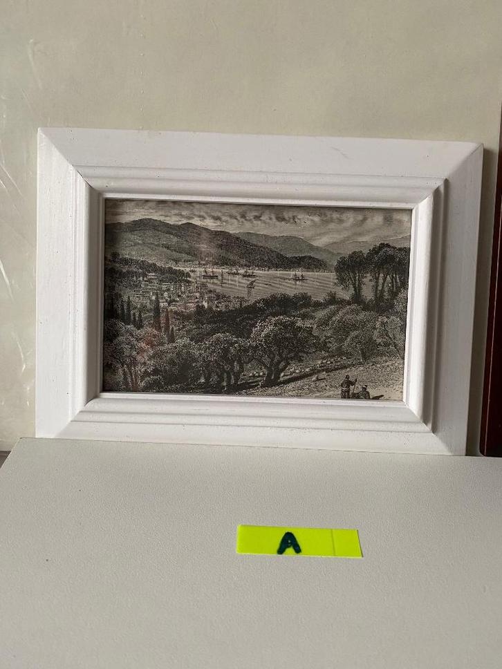 Ingelijste gravures : A + B, Antiek en Kunst, Kunst | Etsen en Gravures, Ophalen of Verzenden