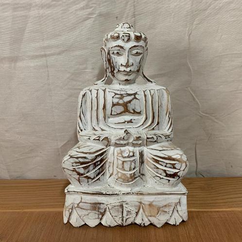 Boeddha beeld - hout 25 cm hoog - bij TTM Wonen, Huis en Inrichting, Woonaccessoires | Boeddhabeelden, Nieuw, Ophalen of Verzenden