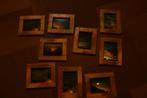 Gratis ophalen in Venlo: 9 sunset-foto's in houten lijstje, Huis en Inrichting, Ophalen, Gebruikt