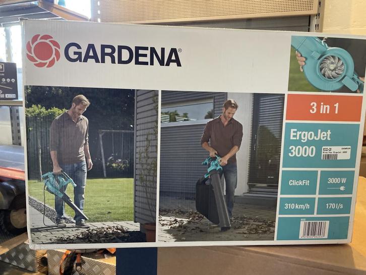 GARDENA ERGOJET 3000, Tuin en Terras, Bladblazers, Nieuw, Handgedragen, Elektrisch, Met opvangzak, Met versnipperfunctie, Met zuigfunctie
