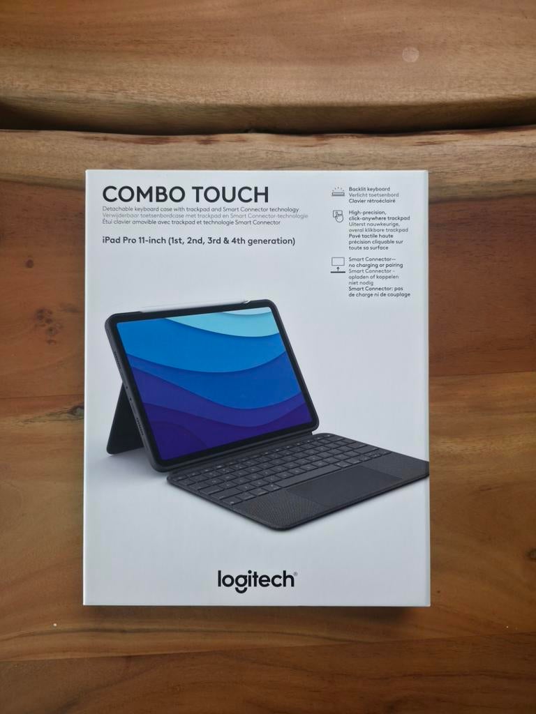 Logitech Combo Touch iPad Pro 11" Toetsenbordhoes, Computers en Software, Tablet-hoezen, IPad Pro, 11 inch, Bescherming voor- en achterkant
