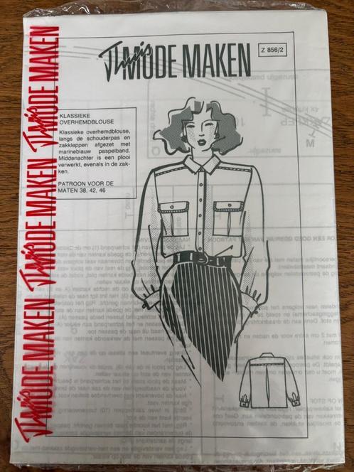 Patroon overhemdblouse, Vintage jaren 80, Hobby en Vrije tijd, Kledingpatronen, Nieuw, Overige typen, Vrouw, Overige merken, Ophalen of Verzenden