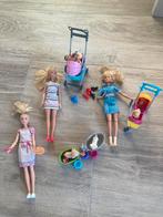 Barbie met kinderwagen en honden, Kinderen en Baby's, Speelgoed | Poppen, Ophalen of Verzenden, Zo goed als nieuw, Barbie