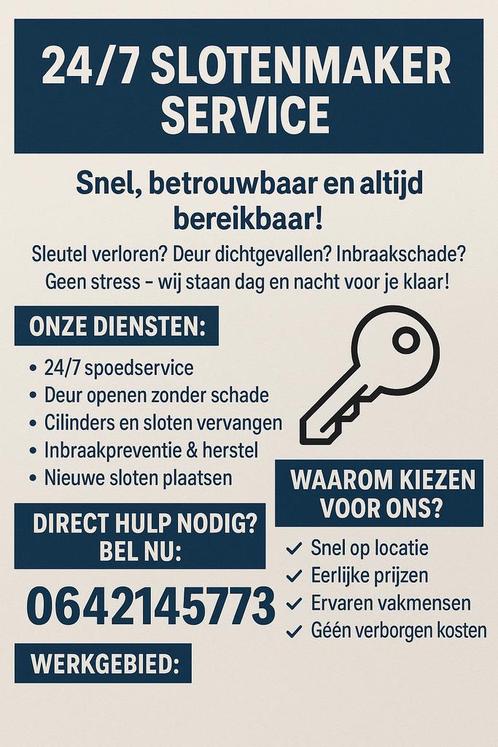 Slotenmaker spoed 24/7 amsterdam omgeving, Vacatures, Vacatures | Schoonmaak en Facilitaire diensten, Overige vormen