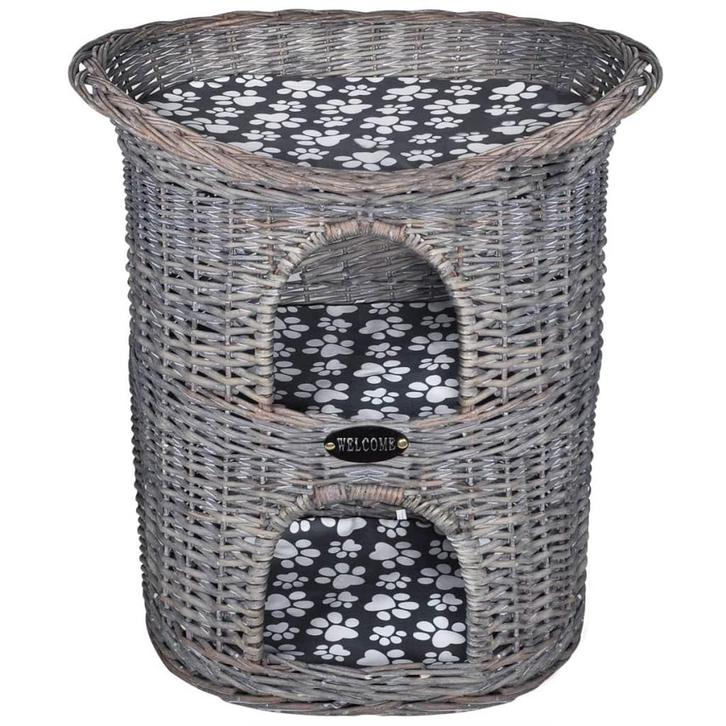 Kattenbed/huis/krabpaal 2-laags met kussen wilgen, Dieren en Toebehoren, Kattenmanden, Nieuw, Verzenden
