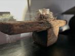 Oude zeef vijzel houten ornament sleets imperfect robuust, Ophalen of Verzenden