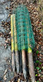 Houten palen met gaas  ongv 12 meter, Tuin en Terras, Gebruikt, Palen, Ophalen of Verzenden, Hardhout