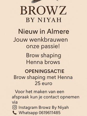 Brow shaping met Henna brows beschikbaar voor biedingen
