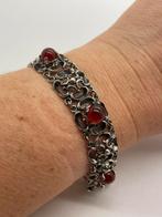 A885 Prachtige zilveren armband barnsteen, Sieraden, Tassen en Uiterlijk, Antieke sieraden, Ophalen of Verzenden, Zilver, Armband