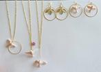 Goudkleurig, polymeer, ketting, oorbellen, Ophalen of Verzenden, Nieuw, Staal