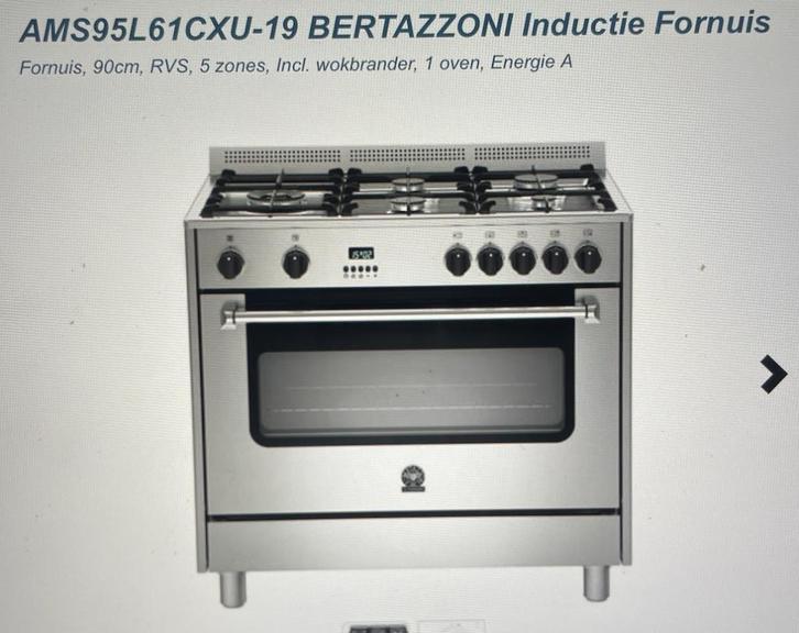 Bertazzoni gasfornuis, Witgoed en Apparatuur, Fornuizen, Gebruikt, Vrijstaand, Gas, 5 kookzones of meer, 90 tot 95 cm, 45 tot 60 cm