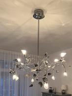Plafondlamp met 12 lampjes, zilverkleurig, met dimfunctie, Huis en Inrichting, Lampen | Kroonluchters, Ophalen, Gebruikt, Metaal