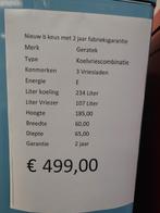 Geratek koelvriescombi retro blauw 499 euro, Witgoed en Apparatuur, Koelkasten en IJskasten, Nieuw, Met aparte vriezer, 200 liter of meer