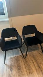 2 velvet/ fluwelen stoelen, Huis en Inrichting, Stoelen, Ophalen of Verzenden, Zo goed als nieuw, Zwart, Vijf, Zes of meer stoelen