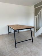 Eettafel visgraat teakhout, Huis en Inrichting, Ophalen, Teakhout, 50 tot 100 cm, Zo goed als nieuw