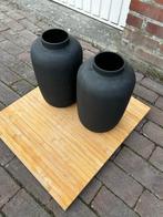 2 Vazen  Artic Black- Leen Bakker, Huis en Inrichting, Zwart, Ophalen of Verzenden, Minder dan 50 cm, Glas