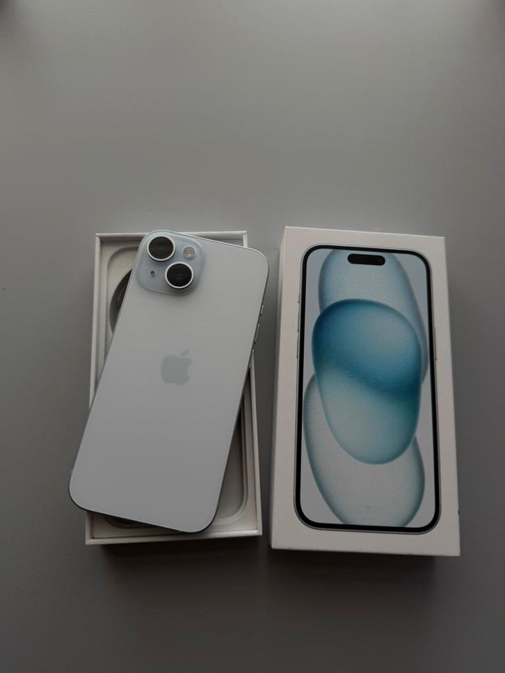Iphone 15, 128GB, blauw (krasvrij), Telecommunicatie, Mobiele telefoons | Apple iPhone, Zo goed als nieuw, 128 GB, Zonder abonnement