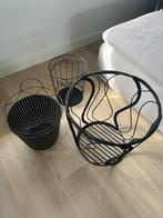 Zwarte metalen manden, draadmanden, Huis en Inrichting, Woonaccessoires | Schalen en Manden, Ophalen, Overige materialen, Gebruikt
