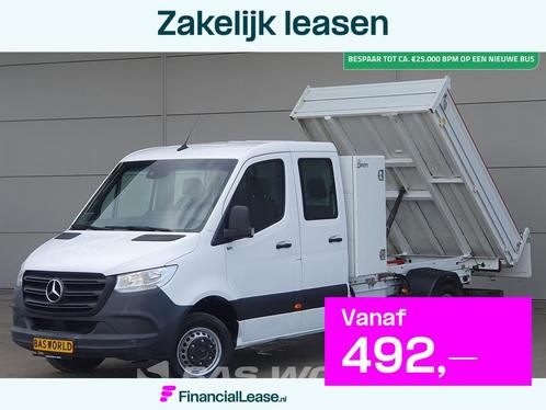 Mercedes Sprinter 514 CDI Kipper met Kist Dubbel Cabine Dubb, Auto's, Bestelauto's, Bedrijf, Lease, Financial lease, Airconditioning