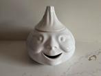 Leuke knoflook pot met gezicht, Gebruikt, Porselein of Keramiek, Schaal, Rond
