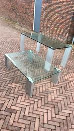 Glazen eettafel en bijbehorende dressoir tafel, Huis en Inrichting, Tafels | Eettafels, Ophalen, Gebruikt, 100 tot 150 cm, 50 tot 100 cm