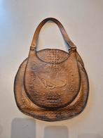 Vintage krokodillenleren tasje, Sieraden, Tassen en Uiterlijk, Tassen | Damestassen, Ophalen of Verzenden, Gebruikt, Bruin, Handtas