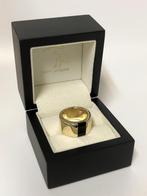 QUINN Zware 14 K Massief Gouden Dames Band Ring Onyx - 22 g, Goud, Goud, Met edelsteen, Ophalen of Verzenden