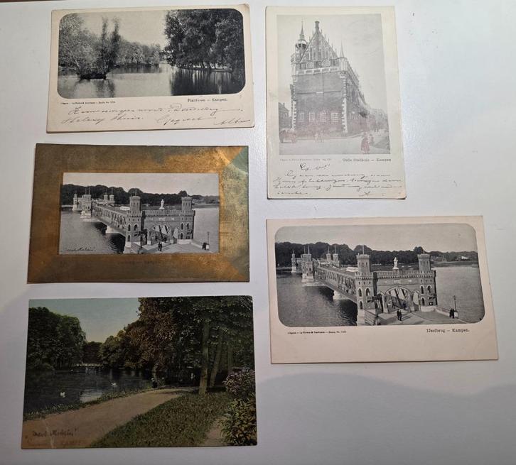 5 vintage ansichtkaarten Kampen gelopen, Verzamelen, Ansichtkaarten | Nederland, Gelopen, Overijssel, Voor 1920, Ophalen of Verzenden