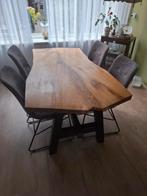 eiken boomstamtafel met epoxy, Huis en Inrichting, Ophalen, Gebruikt, 100 tot 150 cm, 50 tot 100 cm