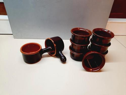 Seventies bruin glazuur dipsaus bakje tapas dip ovenvast, Huis en Inrichting, Keuken | Servies, Zo goed als nieuw, Schaal of Schalen