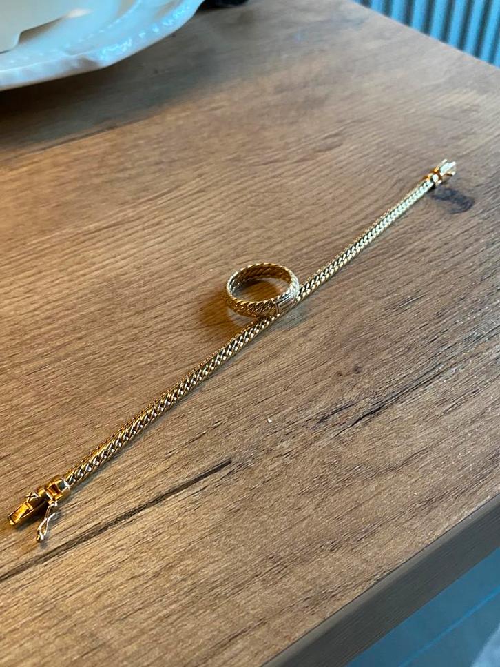 Buddha to buddha ring + armband Ben, Sieraden, Tassen en Uiterlijk, Ringen, Zo goed als nieuw, Dame, 17 tot 18, Goud, IJzer of Staal