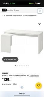 Ikea malm bureau - moet weg!!!, Ophalen, Zo goed als nieuw